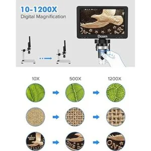 Microscopio digital de 7 pulgadas 1200X microscopio de_3