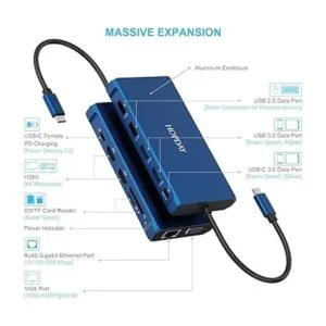 Estación de acoplamiento para laptop HOPDAY 12 en 1_2