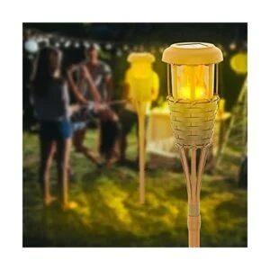 Evelynsun Tiki Linterna solar para exteriores con llama_2