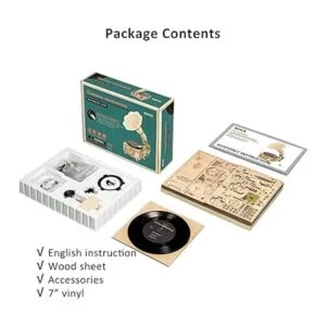 ROKR Rompecabezas de madera 3D gramófono para adultos kit_6