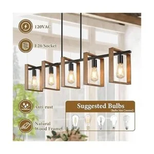 Iluminación de isla de cocina de 53 pulgadas 5 luces_4