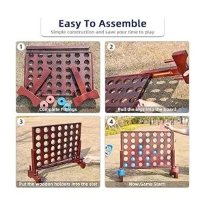 SpeedArmis Juego gigante de madera 4 en una fila alinea 4_4