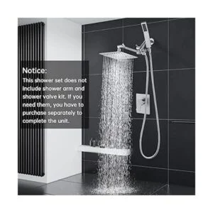 GPromise Combo de cabezal de ducha cuadrado doble de_2