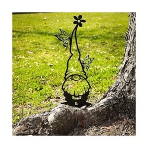 Metal Garden Art Paquete de 4 gnomos negro surtido_3