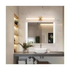 Gednbo Luces LED doradas para tocador de baño lámparas_5