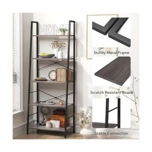 Yusong Estante de escalera estantería industrial de 5_4