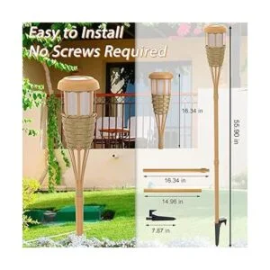 Evelynsun Tiki Linterna solar para exteriores con llama_3