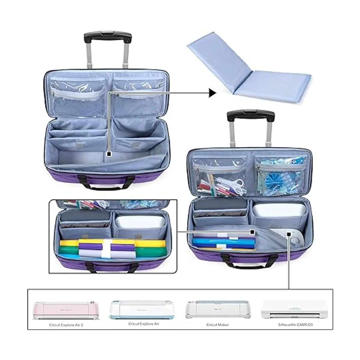 Luxja Bolsa rodante compatible con Cricut Maker Explore_2