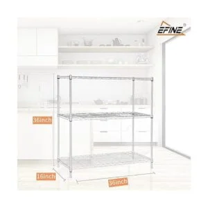 EFINE Estantería cromada de 3 estantes con forros de 3_3