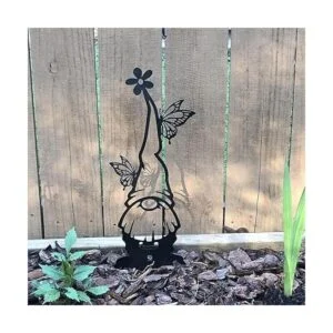 Metal Garden Art Paquete de 4 gnomos negro surtido_6