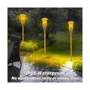 Evelynsun Tiki Linterna solar para exteriores con llama_6