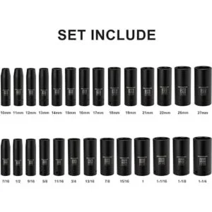 MIXPOWER Juego de enchufes de impacto profundo de 12_3