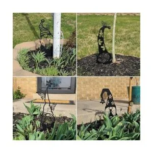 Metal Garden Art Paquete de 4 gnomos negro surtido_5