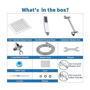 GPromise Combo de cabezal de ducha cuadrado doble de_6