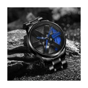 Reloj de rueda de automóvil reloj de acero inoxidable con_4