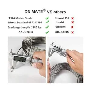 Steel DN Mate Cable de acero inoxidable 18 de 550 pies_2