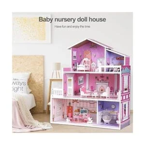 ROBUD Juego de casa de muñecas de madera 3 historias 5_4