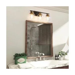 PAZALA Luces de tocador negras y doradas para baño 3_3