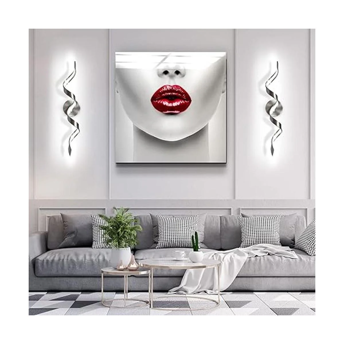 HUOKU Lámpara LED de tocador de baño moderna regulable de_5