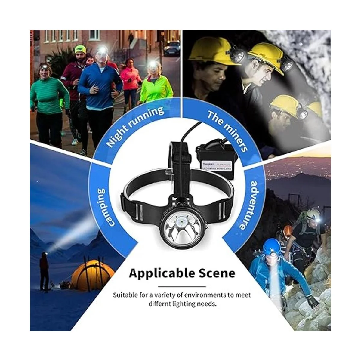 Yongkist Luz de minería recargable 12 LED mineros faro_2