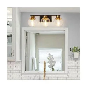 PAZALA Luces de tocador negras y doradas para baño 3_4