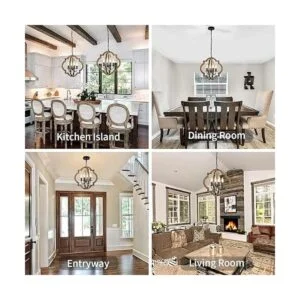 Lámpara de araña de 15.7 pulgadas 4 luces hecha a mano_3