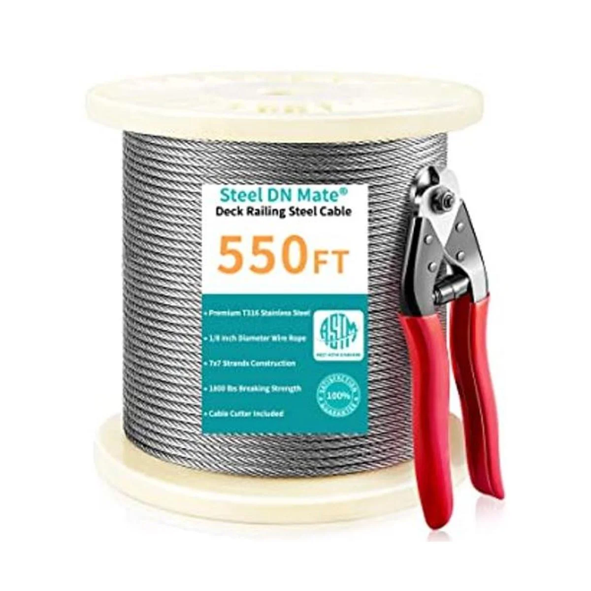 Steel DN Mate Cable de acero inoxidable 18 de 550 pies_1