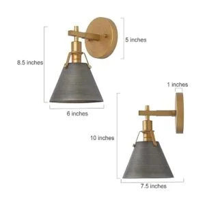 KSANA Apliques de pared dorados lámpara moderna vintage_6