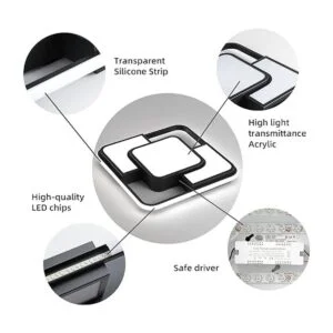 Lámpara de techo LED regulable de 62 W con control remoto_2