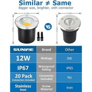 SUNVIE Luces de paisaje de bajo voltaje con conectores de_3
