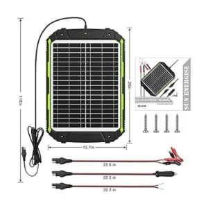 Cargador de batería solar de 20 W y 12 V impermeable de_6