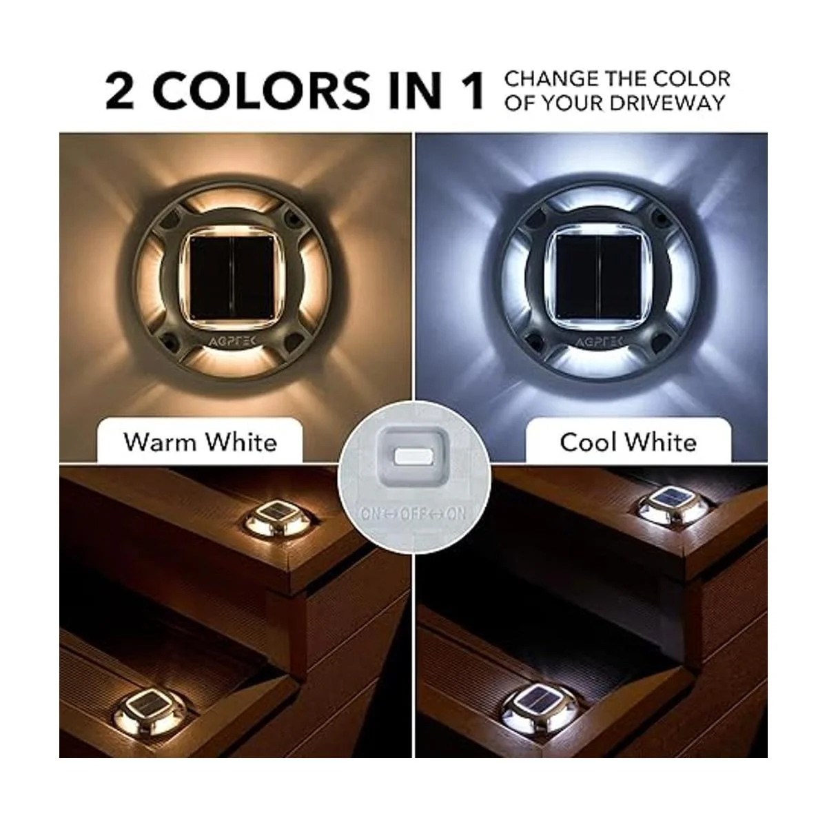 AGPTEK Luces solares de entrada para exteriores 2 modos_2