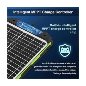 Cargador de batería solar de 20 W y 12 V impermeable de_2
