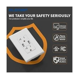 ELEGRP Toma de pared con cargador USB doble puerto USB de_4