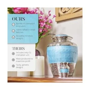 Urnas de color azul claro para cenizas humanas adultos_4