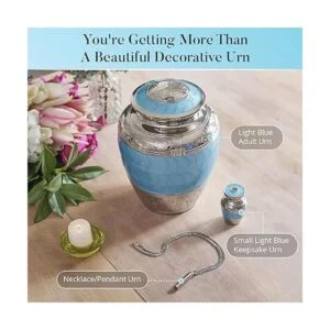 Urnas de color azul claro para cenizas humanas adultos_5