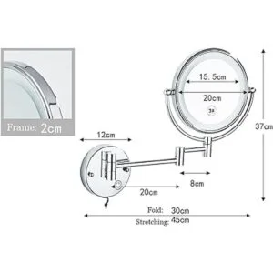 JMFHCD Espejo de maquillaje LED con luces y aumento de 10_7
