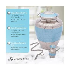 Urnas de color azul claro para cenizas humanas adultos_2