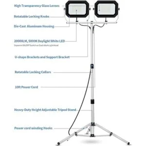 UFOND Luces de trabajo de 20000 lúmenes con soporte luz_5