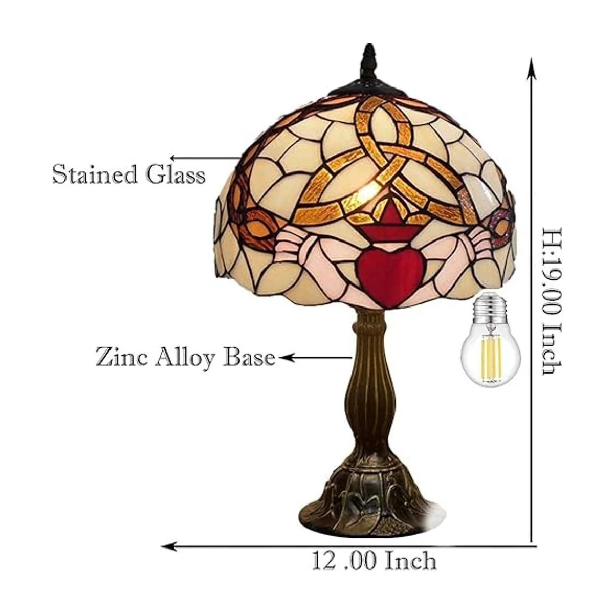 Tiffany Lámpara celta irlandesa de cristal manchado_4