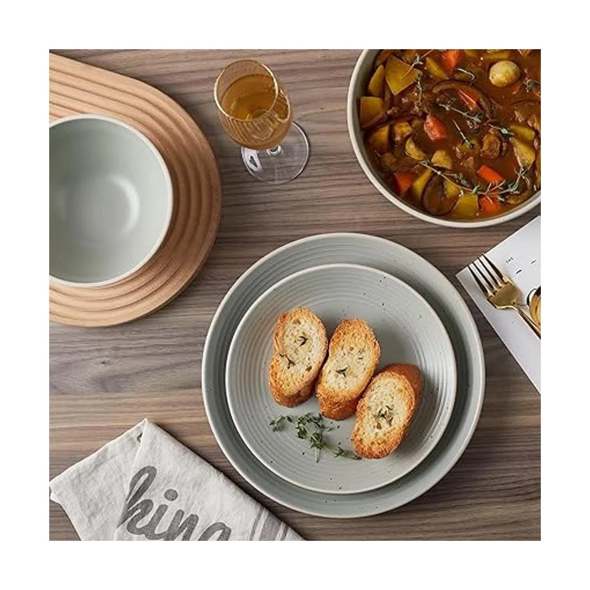 Stone lain Lauren Juego de vajilla de gres servicio de_4