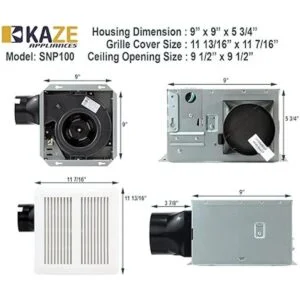KAZE APPLIANCE SNP100 Ventilador extractor de ventilación_3