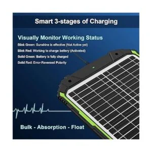Cargador de batería solar de 20 W y 12 V impermeable de_3