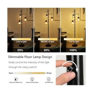 Stepeak Lámpara de pie industrial lámpara de pie rústica_3