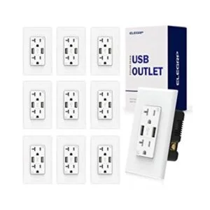ELEGRP Toma de pared con cargador USB doble puerto USB de_1