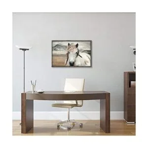 Cuadro enmarcado con caballo arte de pared paisaje de_6