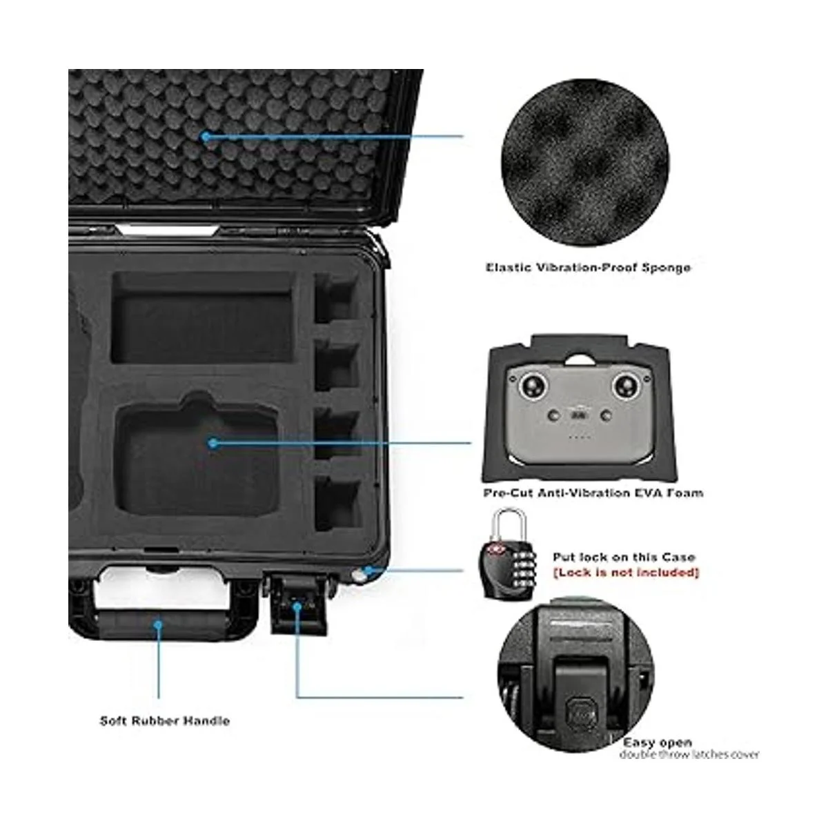 Lekufee Funda de transporte rígida impermeable compatible_3
