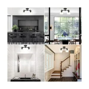 Pathson Lámpara de techo semiempotrada de 2 luces_3