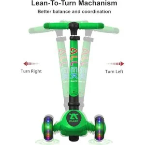 Allek Patinete plegable F02 3 ruedas LED intermitente y 4_6