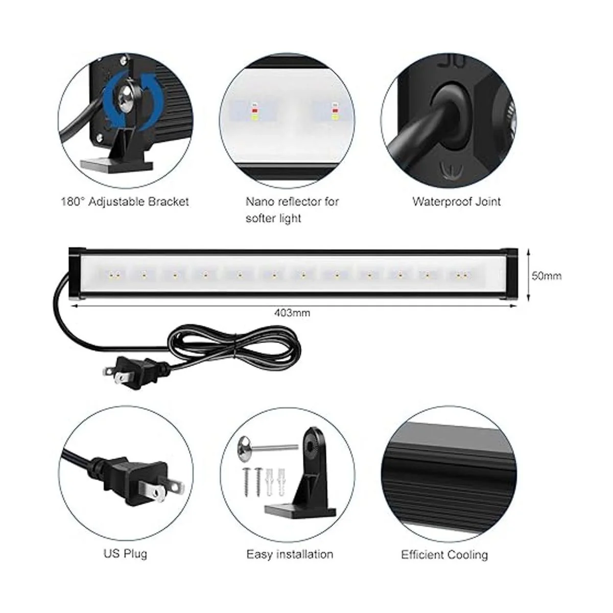 Meikee Juego de 4 luces LED RGB de 25 W luz LED que_7